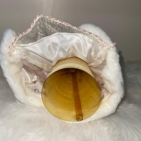 Vintage Dillard's Trimmings Pink Santa Figurine w/ Box Shabby Chic Toile - Picture 16 of 16